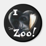 I Love the Zoo: Gibbon Heart Magnets