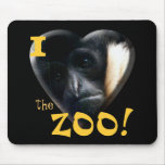 I Love the Zoo: Gibbon Heart Mousepads