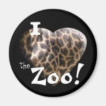 I Love the Zoo: Giraffe Heart Fridge Magnet