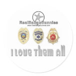 I Love Them All Badge Bunny Stickers