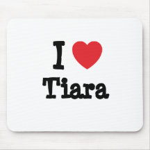 I love Tiara heart T-Shirt Mouse Mat