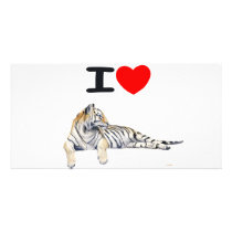 I love Tigers for light Photo Card Template