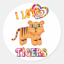 I LOVE TIGERS STICKERS