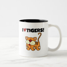 I Love Tigers Tshirts and Gifts Coffee Mugs