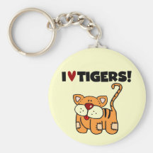 I Love Tigers Tshirts and Gifts Key Chain