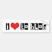 I Love To Blog Bumper Sticker