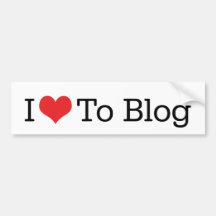 I Love To Blog Bumper Sticker