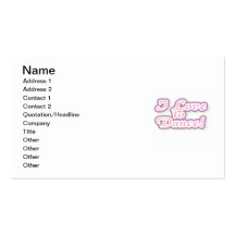 I Love to Dance Tshirts and Gifts Business Card Templates