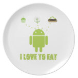 I Love To Eat (Android Bug Droid Cupcake Eclair) Dinner Plates