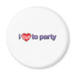 I Love To Party - Music Heart Adore Disc Jockey magnets