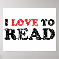 I Love To Read Distressed Print