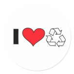 I love to recycle stickers
