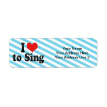 I Love to Sing Custom Return Address Label