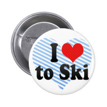 I Love to Ski Buttons