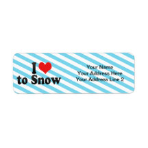 I Love to Snow Custom Return Address Label