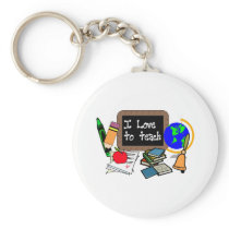 I Love To Teach keychains
