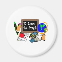 I Love To Teach Refrigerator Magnets