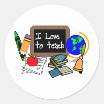 I Love To Teach Round Sticker