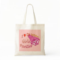 I love to wear Girls Panties Canvas Bag