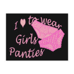 I love to wear Girls Panties - Pink postcards