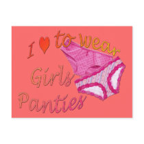 I love to wear Girls Panties Postcards