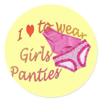 I love to wear Girls Panties Stickers