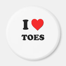 I love Toes Fridge Magnet