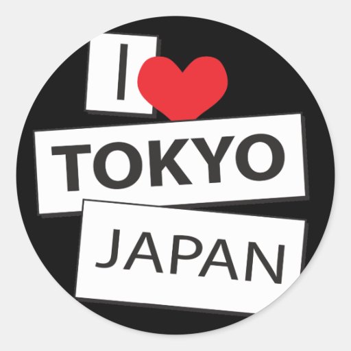 I Love Tokyo Japan Round Sticker