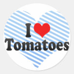 I Love Tomatoes Round Sticker