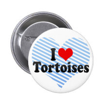I Love Tortoises Pinback Buttons