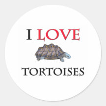 I Love Tortoises Round Stickers
