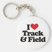 I Love Track and Field Keychain