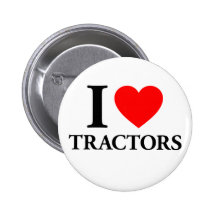 I Love Tractors Pinback Button