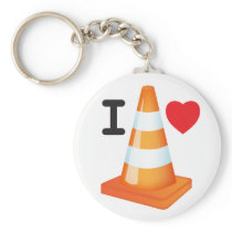 I Love Traffic Cones Keychain