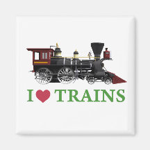 I Love Trains Fridge Magnets
