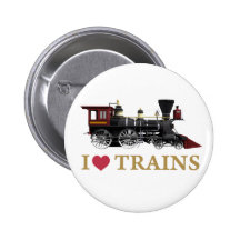 I Love Trains Pins