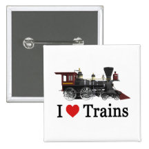 I Love Trains Pins
