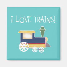 I Love Trains Tshirts and Gifts Magnets