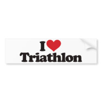 I Love Triathlon Bumper Sticker