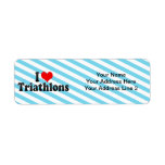 I Love Triathlons Custom Return Address Label