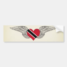 I Love Trinidad and Tobago -wings Bumper Sticker