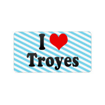 I Love Troyes, France Personalized Address Label