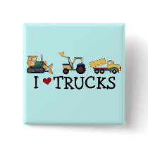 I Love Trucks T-shirts and Gifts Pinback Buttons