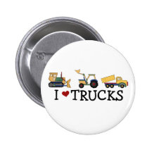 I Love Trucks T-shirts and Gifts Button