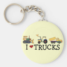 I Love Trucks T-shirts and Gifts Keychain
