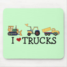 I Love Trucks T-shirts and Gifts Mouse Pad