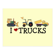 I Love Trucks T-shirts and Gifts Postcards