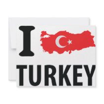 I love turkey contour icon invites