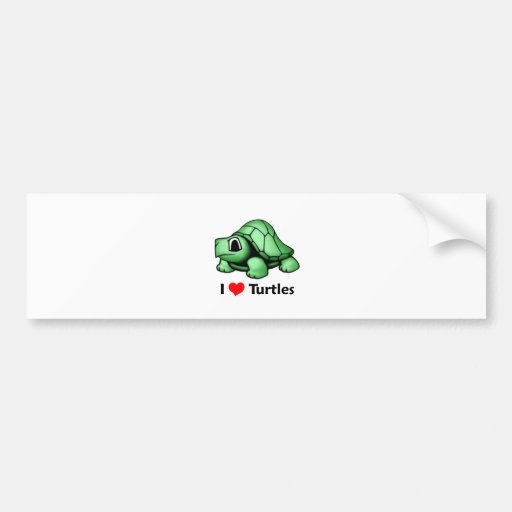 I love Turtles Bumper Sticker