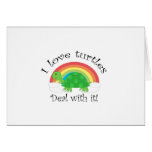 I love turtles deal withit greeting card